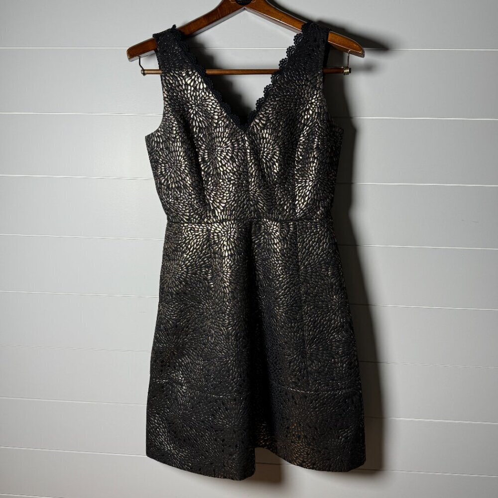 Draper James Black Maisy Jacquard Dress Size 2